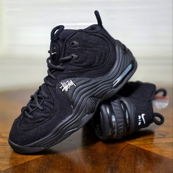 Nike Stussy x Air Penny 2 Triple Black Men's Shoes DQ5674-001 Men’s Size 6.5 New - Picture 2 of 16